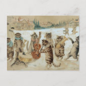 Cats Carol Singing Postcard Postkarte (Vorderseite)