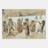 Cats Carol Singing von Louis Wain Geschenkpapier Set (Vorderseite 3)