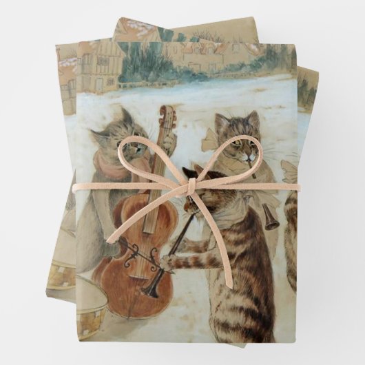 Cats Carol Singing von Louis Wain Geschenkpapier Set (Beispiel)