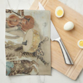 Cats Carol Singing von Louis Wain Geschirrtuch (Viertel Falte)