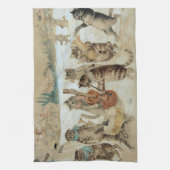 Cats Carol Singing von Louis Wain Geschirrtuch (Vertikal)