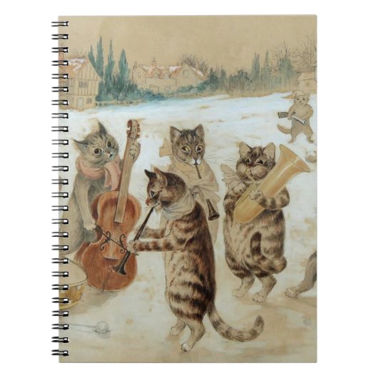 Cats Carol Singing von Louis Wain Notizblock (Vorderseite)