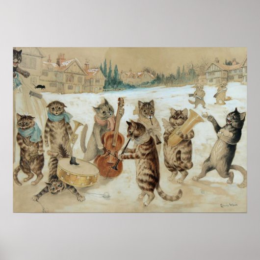 Cats Carol Singing von Louis Wain Poster (Vorne)