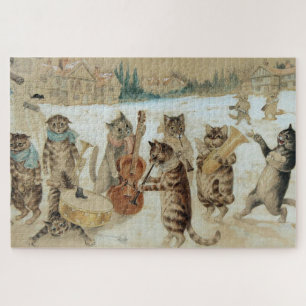Cats Carol Singing von Louis Wain Puzzle