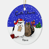 Cats Chorus - lustiger Katzenweihchor personalisie Keramikornament (Links)