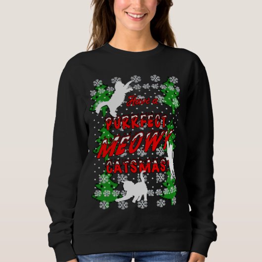 Cats, Christmas Cat, Cat Christmas, Cat Christmas Sweatshirt (Vorderseite)