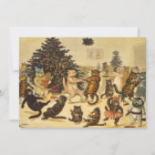 Cat's Christmas Party - Louis Wain Invitations (Vorderseite)