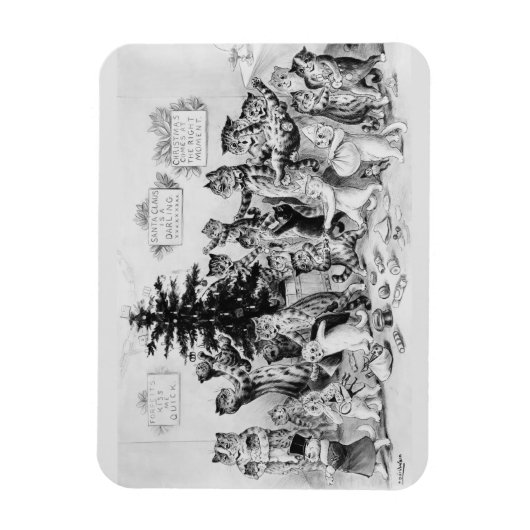 Cats Christmas Party Louis Wain Magnet (Vertikal)
