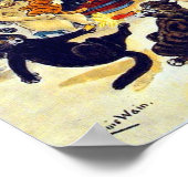 Cat's Christmas Party, Louis Wain Poster (Ecke)