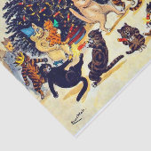 Cat's Christmas Party, Louis Wain Seidenpapier (Ausschnitt)