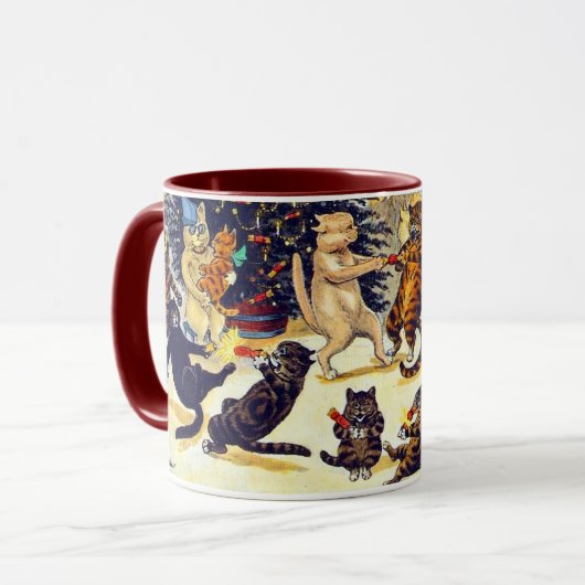 Cat's Christmas Party, Louis Wain Tasse (Vorderseite Links)