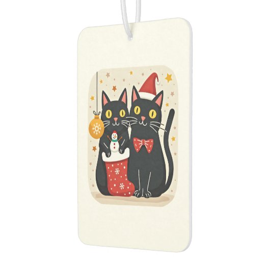 Cats Christmas Retro 50s 60s Xmas (1) Autolufterfrischer (Links)