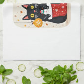 Cats Christmas Retro 50s 60s Xmas (1) Geschirrtuch (Gefaltet)