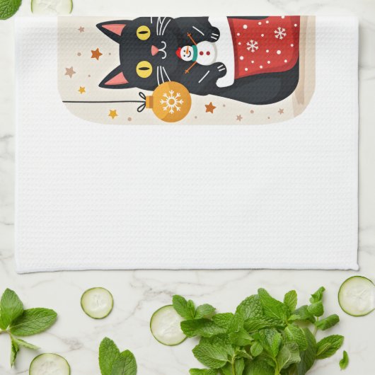 Cats Christmas Retro 50s 60s Xmas (1) Geschirrtuch (Gefaltet)