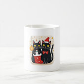 Cats Christmas Retro 50s 60s Xmas (1) Kaffeetasse (Mittel)