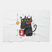 Cats Christmas Retro 50s 60s Xmas (2) Geschirrtuch (Horizontal)
