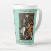 Cats Christmas Tree, Image Names Text, Customize, Milchtasse (Rechte Ecke)