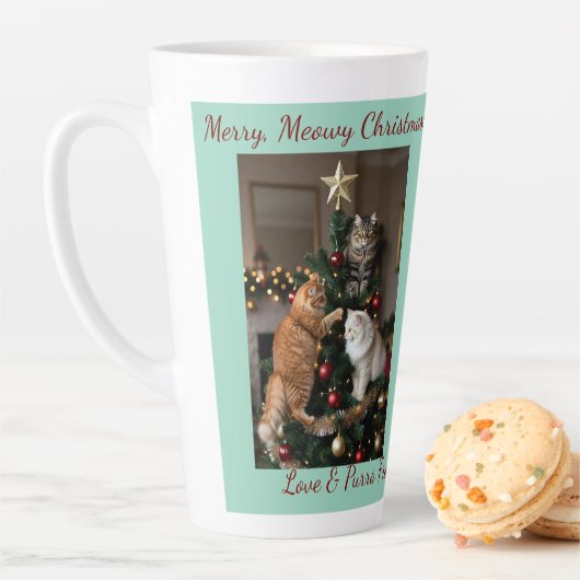 Cats Christmas Tree, Image Names Text, Customize, Milchtasse (Beispiel)