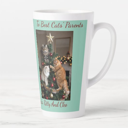 Cats Christmas Tree, Image Names Text, Customize,  Milchtasse (Rechts)