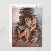 Cats Christmas von Louis Wain Postkarte (Vorne/Hinten)