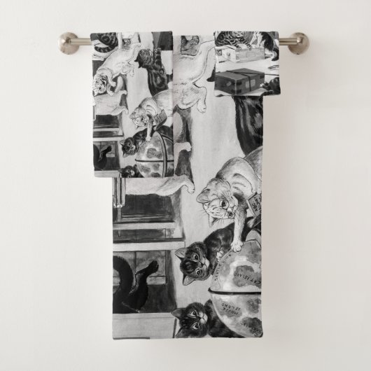 Cats Classroom Discipline, Louis Wain Badhandtuch Set (Insitu)