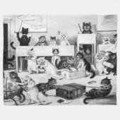 Cats Classroom Discipline, Louis Wain Fleecedecke (Vorderseite (Horizontal))