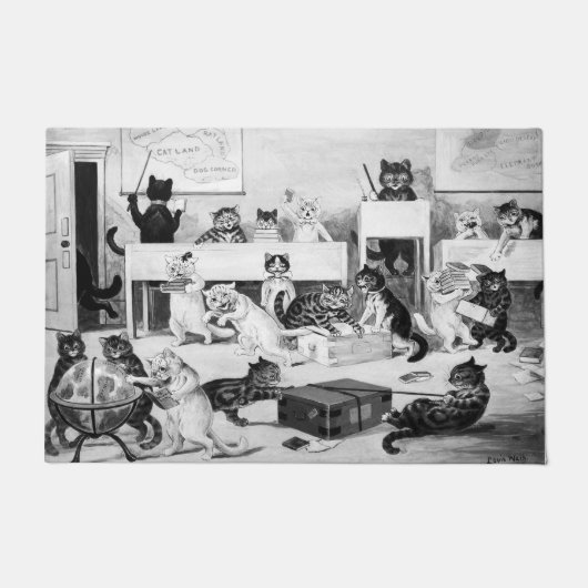 Cats Classroom Discipline, Louis Wain Fußmatte (Vorderseite)