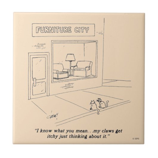 Cats Clawing Möbel Fliese (Vorderseite)