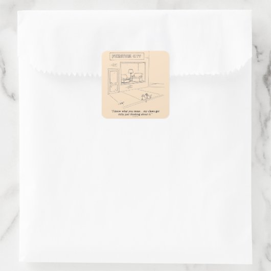 Cats Clawing Möbel Quadratischer Aufkleber (Tasche)