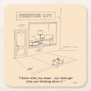 Cats Clawing Möbel Rechteckiger Pappuntersetzer