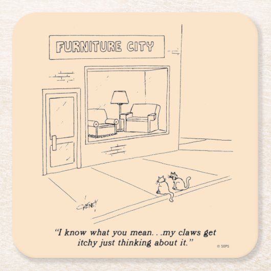 Cats Clawing Möbel Rechteckiger Pappuntersetzer (Vorderseite)