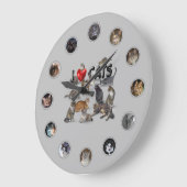 Cats Clock 😻 Große Wanduhr (Winkel)