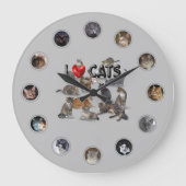Cats Clock 😻 Große Wanduhr (Vorderseite)