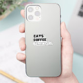 Cats Coffee Feminism Aufkleber (Telefon)