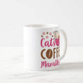 Cats Coffee Marathons Marathon Runner Kaffeetasse (VorderseiteRechts)