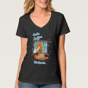 Cats Coffee Weekend Lustigen Sprüche Graphic T-Shirt