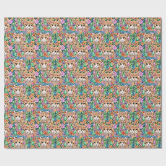 Cats Colourful Happy birthday Wrapping Paper Geschenkpapier (Flach)