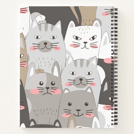Cats Custom 8.5" x 11" Spiral Notebook Notizblock (Rückseite)
