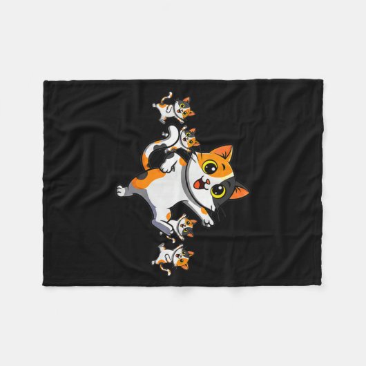 Cats Dancing Funny Cat Lover For Women Kitty Graph Fleecedecke (Vorderseite (Horizontal))