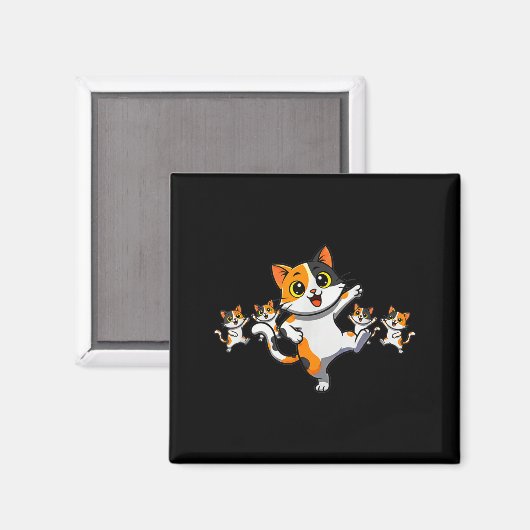 Cats Dancing Funny Cat Lover For Women Kitty Graph Magnet (Vorderseite/Rückseite)