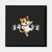 Cats Dancing Funny Cat Lover For Women Kitty Graph Magnet (Vorne)