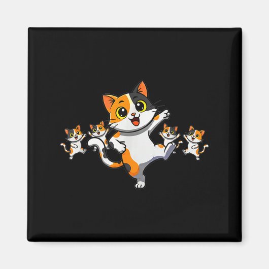 Cats Dancing Funny Cat Lover For Women Kitty Graph Magnet (Vorne)