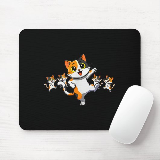 Cats Dancing Funny Cat Lover For Women Kitty Graph Mousepad (Mit Mouse)