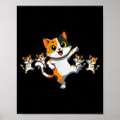 Cats Dancing Funny Cat Lover For Women Kitty Graph Poster (Vorne)