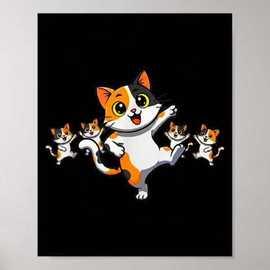 Cats Dancing Funny Cat Lover For Women Kitty Graph Poster (Vorne)