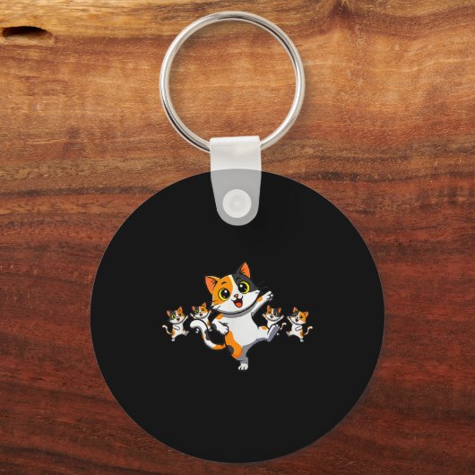 Cats Dancing Funny Cat Lover For Women Kitty Graph Schlüsselanhänger (Vorderseite)