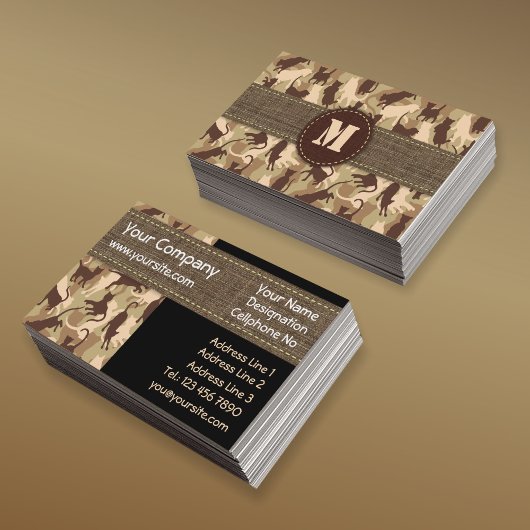 Cats Desert Camouflage Horizontale Visitenkarte