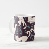 Cats Doodle Style Vintages Muster Kaffeetasse (Vorderseite Links)