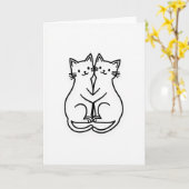 Cats Embrace Love Greeting Card Karte (Gelbe Blume)