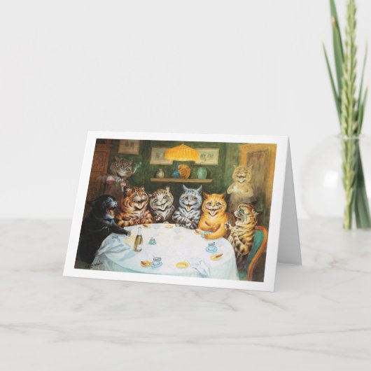 Cats Enjoying Cigars & Brandy Karte (Vorderseite)